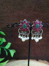 oxidised stud earrings